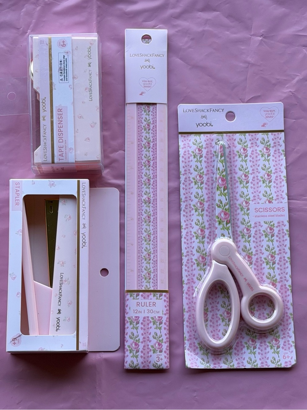 LoveShackFancy x Yoobi School Supplies Bundle 4 Pc